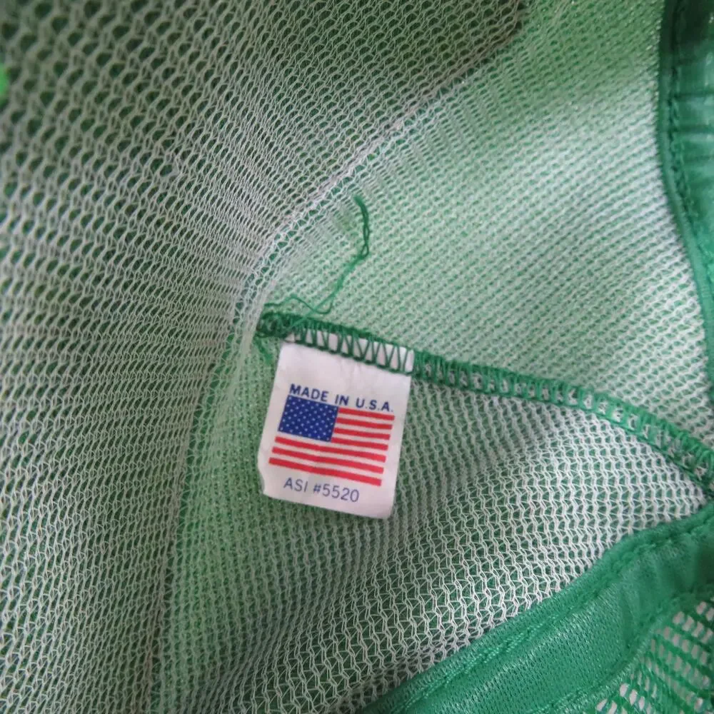 Prairie Trucker Hat Made in USA Cap Green White Gold Mesh One Size Snapback